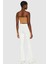 Sportswear Rib Jersey White Yüksek Belli Fitilli Kadın Eşofman Altı Kırık Beyaz 2