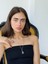 Retro Model Kristal Kolye Kadın Gümüş 4