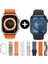 I50 Suit Max Watch 8 Ultra 2 ve Watch 9 Iki Adet Saat 7 Kordon ve 2 Koruyuculu Akıllı Saat 1