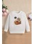 Yeni Sezon Tatilci Kedicik Baskılı Oversize Kapüşonlu Çocuk Sweatshirt 14645 1