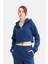 Kadın Fermuarlı Kapüşonlu Crop Sweatshirt 1