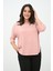 Kadın Büyük Beden Kolları Sim Detaylı Bluz 1855 1
