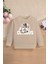 Yeni Sezon Curious Yazılı Kedicik Baskılı Oversize Kapüşonlu Çocuk Sweatshirt 14609 1