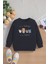 Yeni Sezon It's A Good Day To Be Happy Yazılı Oversize Kapüşonlu Çocuk Sweatshirt 13586 1