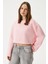 Kadın Vegas Pembe Şardonlu Crop Sweatshirt 1