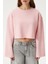 Kadın Vegas Pembe Şardonlu Crop Sweatshirt 3