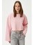 Kadın Vegas Pembe Şardonlu Crop Sweatshirt 5