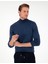 Erkek İndigo Melanj Slim Fit Yarım Balıkçı Yaka Basic Triko Kazak 50296614-VR155 3