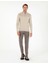 Erkek Kum Melanj Slim Fit Fermuarlı Dik Yaka Triko Kazak 50300532-VR123 4