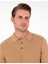 Erkek Koyu Camel Slim Fit Düğmeli Polo Yaka Triko Kazak 50300521-VR214 2