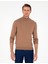 Erkek Camel Melanj Slim Fit Yarım Balıkçı Yaka Basic Triko Kazak 50296614-VR122 1