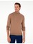 Erkek Camel Melanj Slim Fit Yarım Balıkçı Yaka Basic Triko Kazak 50296614-VR122 3
