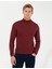 Erkek Bordo Slim Fit Yarım Balıkçı Yaka Basic Triko Kazak 50256965-VR014 1