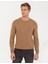 Erkek Camel Melanj Slim Fit Bisiklet Yaka Basic Triko Kazak 50257290-VR122 4