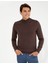 Erkek Açık Kahverengi Slim Fit Yarım Balıkçı Yaka Basic Triko Kazak 50256965-VR160 2