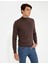 Erkek Açık Kahverengi Slim Fit Yarım Balıkçı Yaka Basic Triko Kazak 50256965-VR160 3