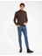 Erkek Açık Kahverengi Slim Fit Yarım Balıkçı Yaka Basic Triko Kazak 50256965-VR160 4