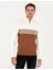 Erkek Vizon Slim Fit Fermuarlı Dik Yaka Triko Kazak 50296471-VR052 1