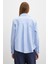 Yaka Incili Poplin Gömlek Mavi 3