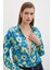 Lotus Desenli Gömlek Mavi 5