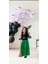 Kız Çocuk Yeşil Siyah Cadı Elbise Halloween Witch Costume Party 5