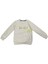 Kız Çocuk Enough Önü Yazı Desenli Sırtı Çiçek Desenli Şardonlu Bej Renk Sweatshirt 1