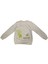 Kız Çocuk Enough Önü Yazı Desenli Sırtı Çiçek Desenli Şardonlu Bej Renk Sweatshirt 2