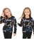 Kız Çocuk Ayıcıklı Fosfor Yazı Desenli Şardonlu Siyah Renk Sweatshirt 1