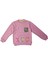 Kız Çocuk x Desenli Selanik Kumaş Pembe Renk Sweatshirt 1