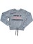 Kız Çocuk Önü Style Yazı Desenli Beli Bağlamalı Gri Renk Sweatshirt 1