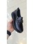 %100 Hakiki Deri 36-40 Siyah Bayan Loafer Model Günlük Mevsimlik Tam Ortopedik Ayakkabı 1