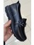 %100 Hakiki Deri 36-40 Siyah Bayan Loafer Model Günlük Mevsimlik Tam Ortopedik Ayakkabı 3