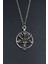 Pentagram Yıldızı Keçi Kafası Gümüş Kaplama Unisex Düz Zincir Kolye kod 831 2