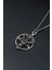 Pentagram Yıldızı Keçi Kafası Gümüş Kaplama Unisex Düz Zincir Kolye kod 831 3