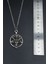 Pentagram Yıldızı Keçi Kafası Gümüş Kaplama Unisex Düz Zincir Kolye kod 831 4