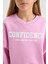 Kız Çocuk V Yaka Baskılı İçi Yumuşak Tüylü Sweatshirt D3496A824WN 5