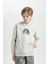 Erkek Çocuk Oversize Geniş Kalıp Baskılı Kapüşonlu Sweatshirt D5387A824WN 1