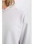 Relax Fit Kapüşonlu Kalın Basic Düz Sweatshirt D9935AX24WN 4