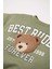 Erkek Bebek 2'li Takım Bisiklet Yaka Ayıcık Baskılı Sweatshirt Beli Lastikli Pantolon D5402A524WN 4
