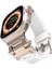 - Apple Watch 44MM - Kordon Metal Başlıklı Silikon Kordon KRD-108 - Starlight White 1