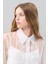 Boncuk Işlemeli Balon Kol Organze Gömlek Beyaz K2513537_002 3