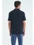 Lacivert Yazı Nakışlı Baskı Detaylı Standart Kalıp Polo Yaka Erkek T-Shirt - 88239 8