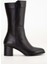 Kadın Deri Şık Topuklu Uzun Bot - Siyah 3