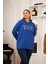 Büyük Beden Taş Baskılı Sweatshirt Koyu Petrol 4