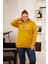 Büyük Beden Taş Baskılı Sweatshirt Koyu Oliv 5