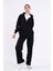 Kadın Siyah Normal Kalıp Basic Beli Lastikli Kapüşonlu Oversize Mevsimlik Alt Üst Eşofman Takımı 3