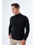 Erkek Siyah %100 Pamuk Yarım Balıkçı Yaka Triko Kazak TRIST-1104 6