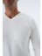 Erkek Ekru %100 Pamuk Bisiklet Yaka Triko Kazak TRIST-1102 7