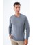 Erkek Koyu Gri %100 Pamuk Bisiklet Yaka Triko Kazak TRIST-1102 1