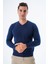 Erkek Lacivert %100 Pamuk Bisiklet Yaka Triko Kazak TRIST-1102 4